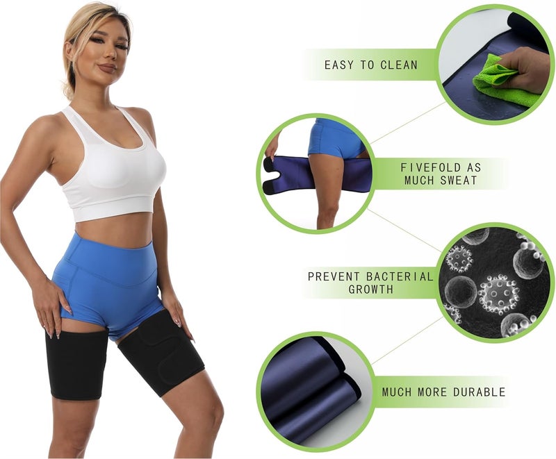 Dokelovy Sauna Leg Sleeves 2-Pack Adjustable Thigh Wraps for Women & Men,Sweat Thigh Trimmer Slimming Workout Gear Fat Burn - Image 5